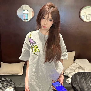 万针全刺绣工艺 高品质260克双纱纯棉美式高街短袖T恤 特P33图片