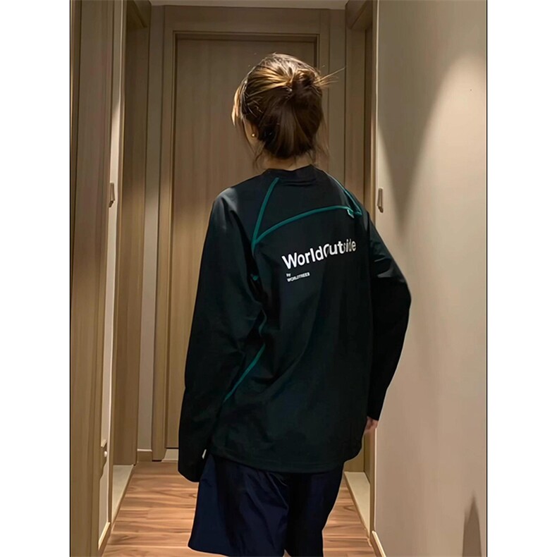 美式高街解构工艺速干长袖T恤男女款防晒罩衫户外运动潮牌骑行服，男装防晒衣，电商A443