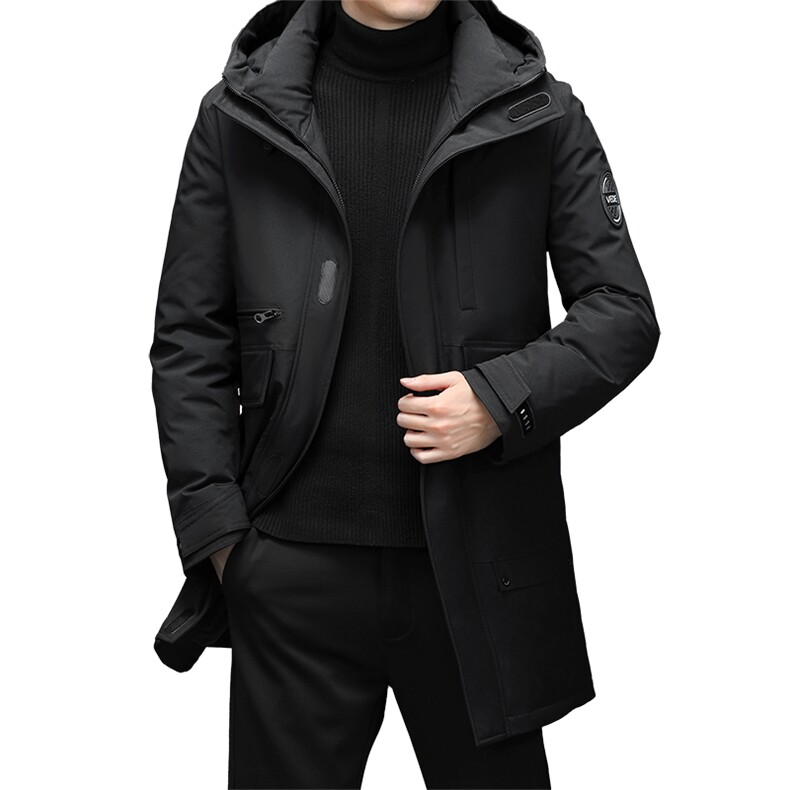 冬季羽绒服男连帽中长款加厚休闲中年简约外套男装DFLDY6011-P285,男装羽绒服,电商B212（原钱塘6029）