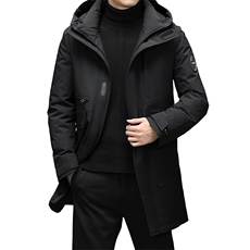 冬季羽绒服男连帽中长款加厚休闲中年简约外套男装DFLDY6011-P285，男装羽绒服，电商B212（原钱塘6029）
