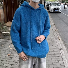 B439P68韩系慵懒风软糯圈圈纱连帽毛衣秋冬季宽松加厚保暖上衣男，男装针织衫/毛衣，星座512-6