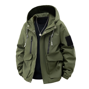 春季现货中性风大码户外夹克男连帽冲锋衣外套DSA157B-J152-P60图片