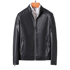 2023秋冬皮衣夹克修身立领PU皮衣外套男py5801-p88M-4XL，男装皮衣，电商D303