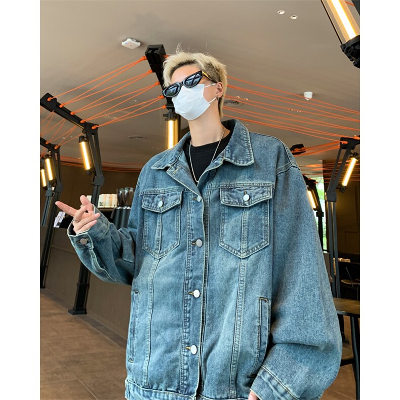 做旧牛仔外套男春秋宽松2024水洗工装长袖夹克外套潮JK08825-P63,男装工装外套,星座308B-2