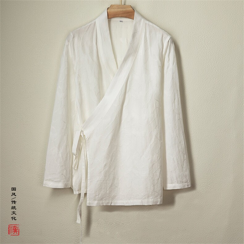 秋装新款风男装提花男士改良新中式汉服道袍C205P65,男装民族服装,钱塘802