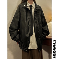 2025秋季新款美式男女休闲PU皮衣夹克现货PY2405-P80，男装夹克，星座418-2