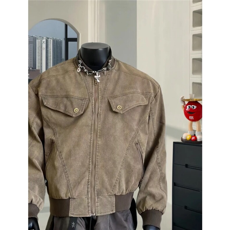 现货秋季新品复古宽松哈灵顿外套夹克男装美式807-3-JK95-P98,男装夹克,星座807-3