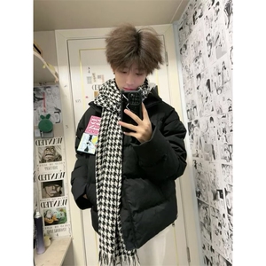 1506-1/M8001/P89美式复古冬季加厚双面穿格子棉服男女短款图片