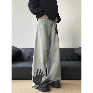 502原版质量浅蓝色直筒牛仔裤,藏蓝色大衣怎么搭配衣服好看图片