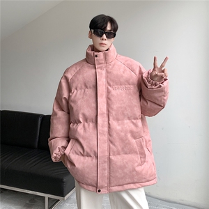港风PU皮复古做旧设计钢印棉衣男MY77096P130控198抖控228图片