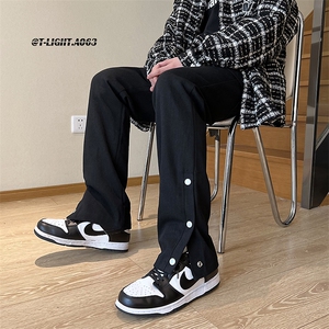冬季加绒加厚美式高街排扣工装休闲裤货号K655常规P60加绒P65图片