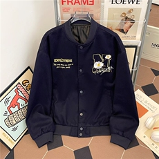 WJ0626-P65美式刺绣外套男女高级感痞帅棒球服潮牌宽松情侣夹克，男装夹克，电商C233