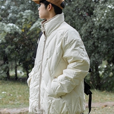 JY596-P75菱格立领棉衣男美式复古保暖宽松高级情侣面包服网图，男装棉衣，星座1501-3