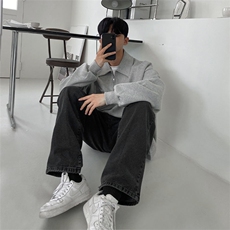 816B-WY011-P65春季韩风韩男士翻领长袖Polo衫情侣休闲宽松卫衣，男装卫衣，星座816B