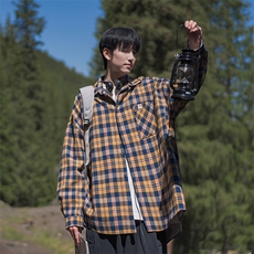 B225-C6085-P63-X79-单口袋格子衬衫-材质-70涤30棉，男装衬衫，电商B225