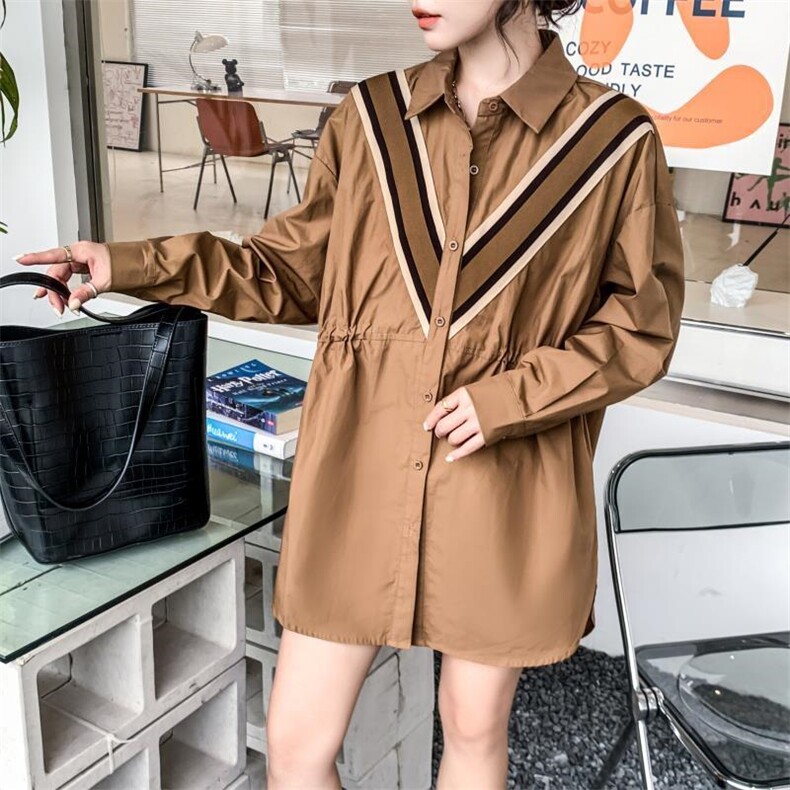 爱美欧现货，织带收腰衬衣，其它，爱美欧