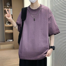 25185-特P50夏季港风砂洗短袖T恤男渐变色磨砂水洗短袖T恤重磅，男装T恤，电商D310B