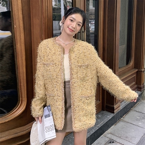 秋款现货！法式重工花纱休闲粗花小香风外套B208-8052-P140K218图片
