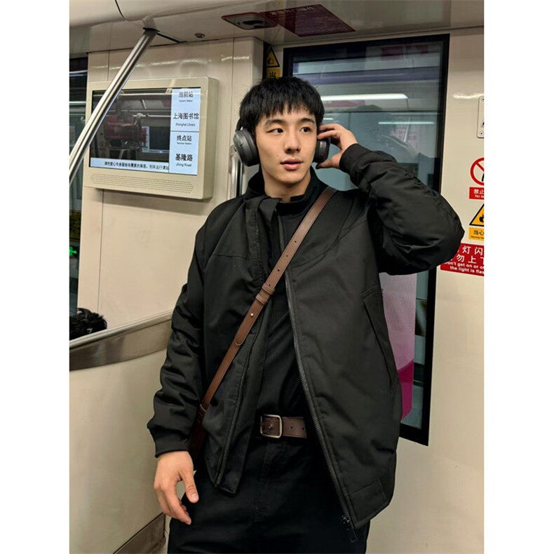 青少年立领拉链标准潮常飞行教练夹克棉服男冬季外套JY6629,男装夹克,星座1116A（原606A-3）