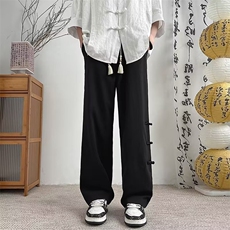 新中式风盘扣裤子男休闲长裤A896P33，男装休闲裤，星座1116-2