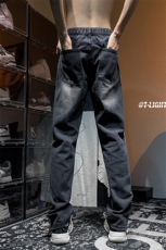 秋季美式ins高街hiphop拉链直筒重工艺水洗牛仔裤货号K685P55，男装牛仔裤，电商A063