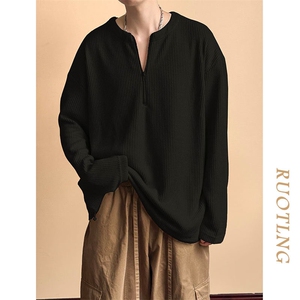 现货拉链毛衣潮牌宽松休闲套头针织衫A351-AW2503-P65图片