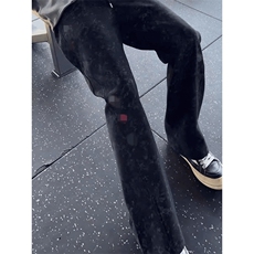 春装高品质扎染刺绣工艺弯刀卫裤男重磅复古垂感休闲运动裤阔腿裤，男装休闲裤，电商A443