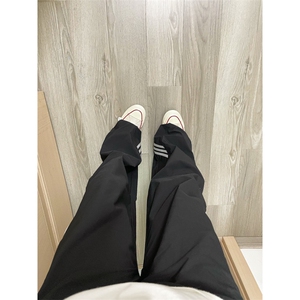美式高街条纹速干工装裤男夏季薄款户外伞兵宽松阔腿休闲运动裤子图片
