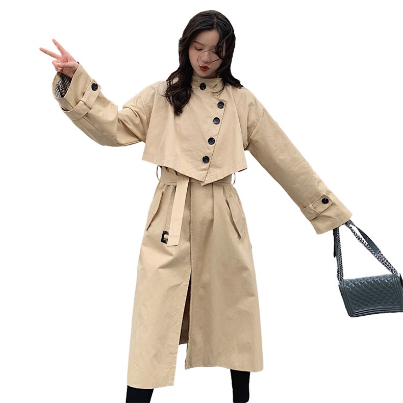 2021春季新款立领长款风衣浙宝292A货号L033,女装风衣,时倾STUDIO