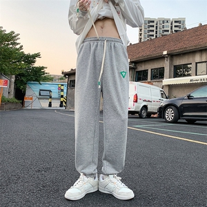 K3177-P48秋季大码潮流宽松中性男女情侣侧边织带休闲百搭卫裤图片