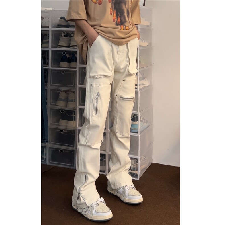 2025春夏新款工装裤伐木裤口袋拉链机能裤牛仔裤 1611B-K01-P65图片