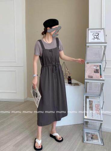 假两件套连衣裙，女装连衣裙，沐·沐