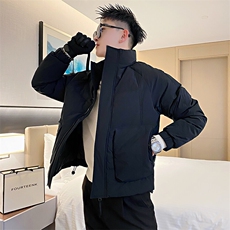 AY86/P138控178冬季社会小伙简约韩系棉袄痞帅设计感棉衣男黑首2，男装棉衣，星座305B-1