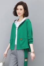 卫衣运动女2024新款品牌休闲小个子穿搭一整套春秋妈妈，女装短外套，依恋蒂丝