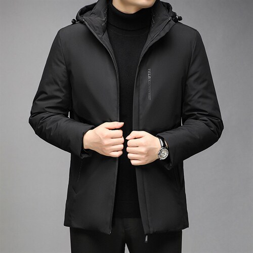 冬季男士纯色保暖面包服中青年男休闲连帽可脱卸棉衣GR3582-P125图片