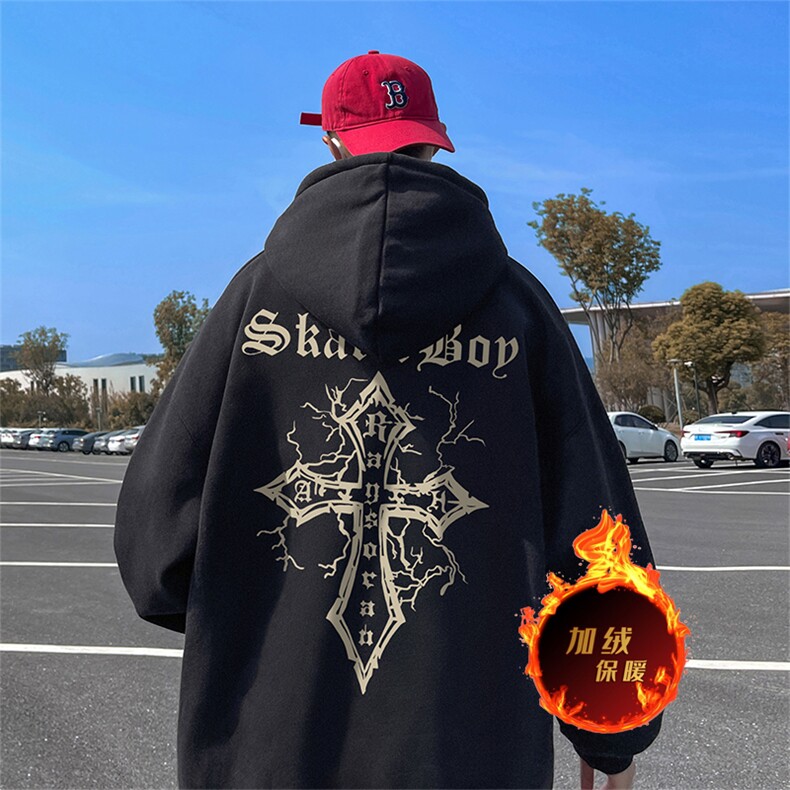 500克重磅秋冬美式加绒加厚卫衣外套DL1606常规特P35加绒特40,男装卫衣,电商A486