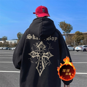500克重磅秋冬美式加绒加厚卫衣外套DL1606常规特P35加绒特40图片