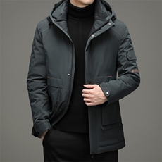 中年男士冬季新款羽绒服休闲拉链宽松休闲连帽羽绒服HB1807-P280，男装羽绒服，电商B212（原钱塘6029）