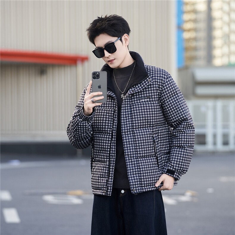 标50绒主推男士格子立领羽绒服保暖外套2503-P195(控券后288),男装羽绒服,电商B328