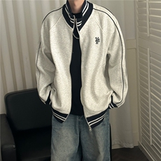2026春现货立领卫衣外套男士宽松休闲绣花上衣A351-AW2529-P95，女装短外套，电商A351