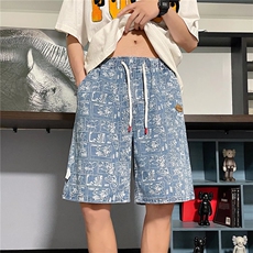 218-1-P34-DK829夏季宽松花色休闲五分裤，男装休闲裤，四季星座218-1