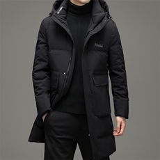 男装可脱卸帽中长款羽绒服冬季新款中年休闲上衣男装加厚保暖外套，男装羽绒服，电商B212（原钱塘6029）