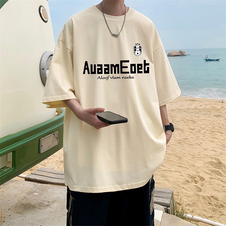 量大优供视频220克美式短袖t恤T3213得物直播有280克品质,男装T恤,电商A486