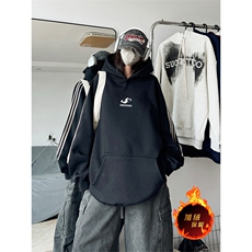抖音得物供货提供视频秋冬重磅美式宽松织带连帽卫衣0624，男装卫衣，电商A486