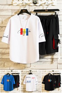 T恤男夏季薄款短袖短裤运动休闲套装青少年t桖男装F179P70图片