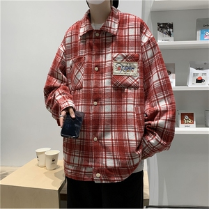 长袖衬衫男女美式复古潮牌宽松外套休闲衬衣CS06599-P60图片