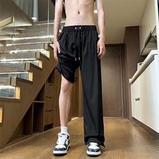 夏季港风时尚休闲冰丝裤设计小众百搭冰丝防水休闲裤KK183P35，男装休闲裤，电商A128