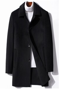 S3816冬季双面呢落肩袖中长款羽绒可脱卸款韩版毛呢外套P420,男装毛呢大衣,电商B360