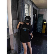 网图美式夏季重磅280克纯棉情侣短袖字母印花T恤221-5/T1104/P35，男装T恤，星座221-5