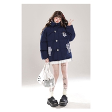 设计感立领棉服棉袄女生冬季2025新款宽松休闲面包服加厚夹棉外套，男装棉衣，星座1210-1